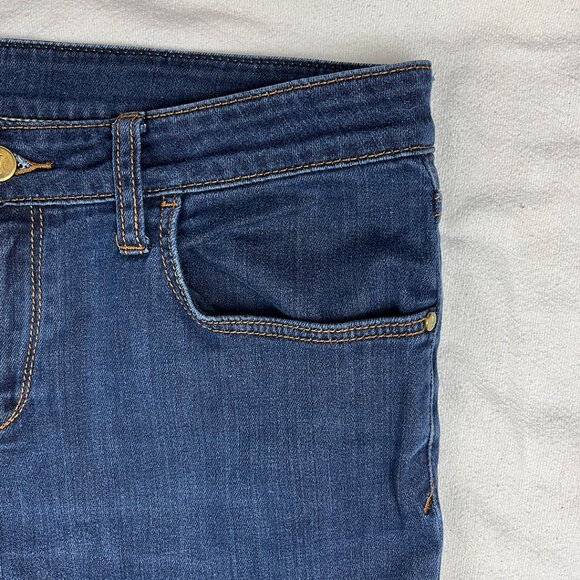 Anthropologie Pilcro Dark Wash Blue Jeans Sz 34 Stretch Denim Straight Mid-Rise - Picture 6 of 14